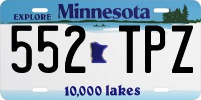MN license plate 552TPZ