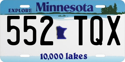 MN license plate 552TQX