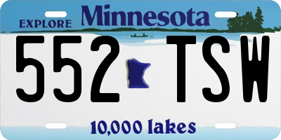 MN license plate 552TSW