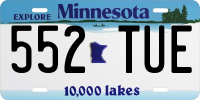 MN license plate 552TUE