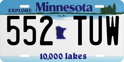 MN license plate 552TUW