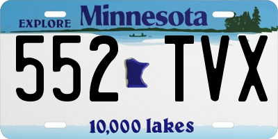 MN license plate 552TVX