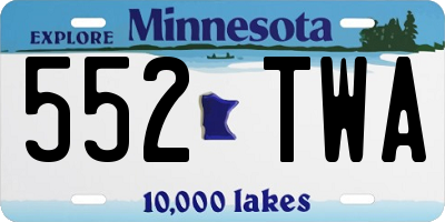 MN license plate 552TWA