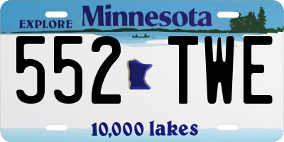 MN license plate 552TWE