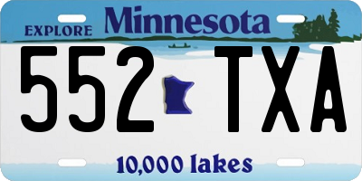 MN license plate 552TXA