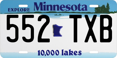 MN license plate 552TXB