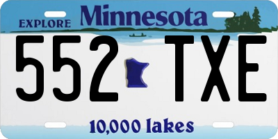 MN license plate 552TXE