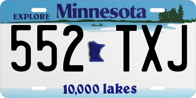MN license plate 552TXJ