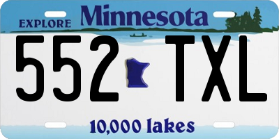MN license plate 552TXL