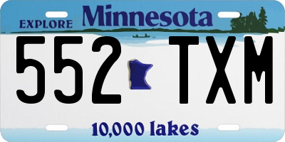 MN license plate 552TXM