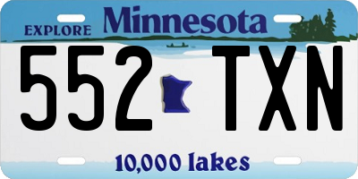 MN license plate 552TXN
