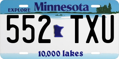 MN license plate 552TXU