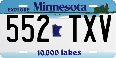 MN license plate 552TXV