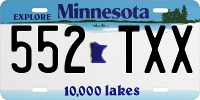 MN license plate 552TXX
