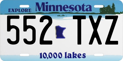 MN license plate 552TXZ
