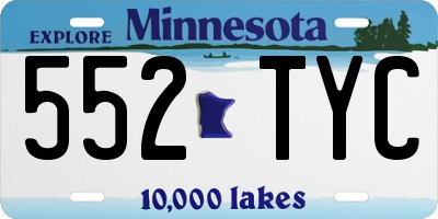 MN license plate 552TYC