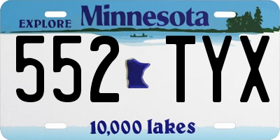 MN license plate 552TYX