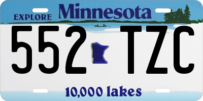 MN license plate 552TZC