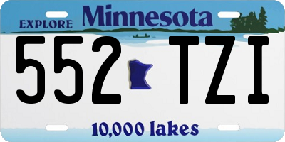 MN license plate 552TZI
