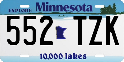 MN license plate 552TZK