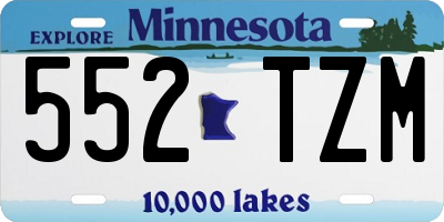 MN license plate 552TZM