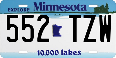 MN license plate 552TZW