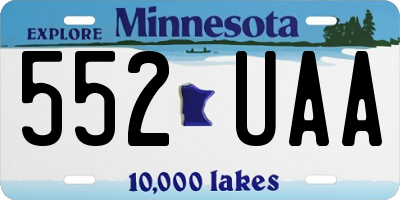 MN license plate 552UAA