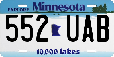 MN license plate 552UAB