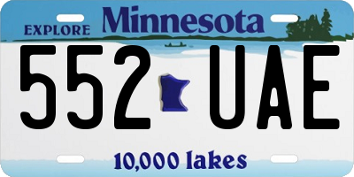 MN license plate 552UAE