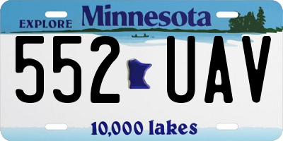 MN license plate 552UAV