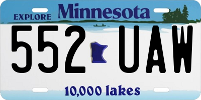 MN license plate 552UAW