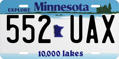 MN license plate 552UAX