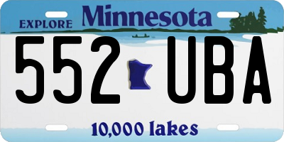MN license plate 552UBA