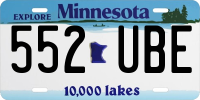 MN license plate 552UBE