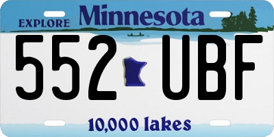 MN license plate 552UBF