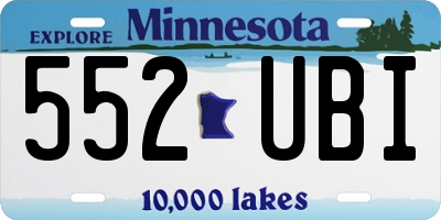 MN license plate 552UBI