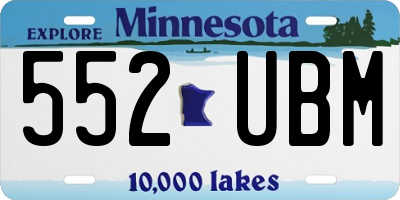 MN license plate 552UBM