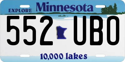 MN license plate 552UBO