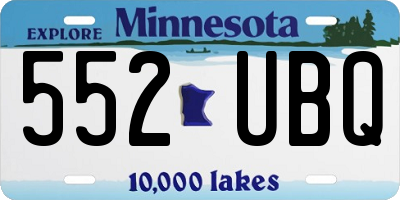 MN license plate 552UBQ
