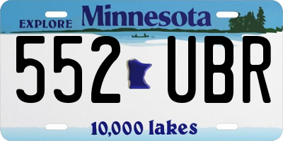 MN license plate 552UBR