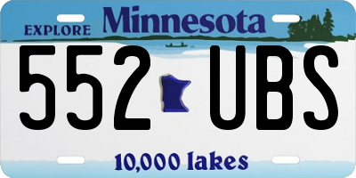 MN license plate 552UBS