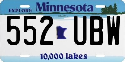 MN license plate 552UBW