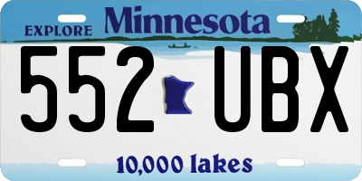 MN license plate 552UBX