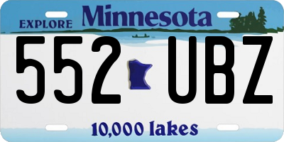 MN license plate 552UBZ