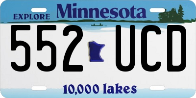 MN license plate 552UCD