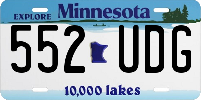 MN license plate 552UDG