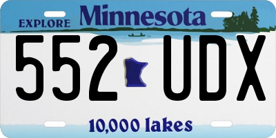 MN license plate 552UDX