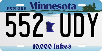 MN license plate 552UDY