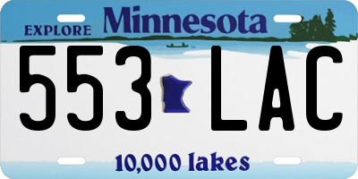 MN license plate 553LAC