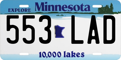 MN license plate 553LAD